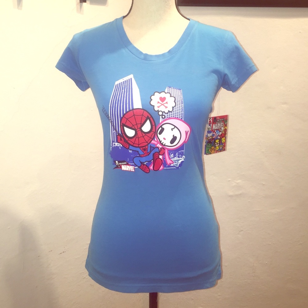 Marvel Tokidoki Spiderman blue T-shirt